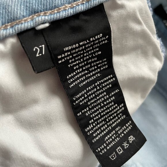 J Brand Maude Mid Rise Cigarette Jeans - Light Wash, Size 27 - Picture 2 of 4